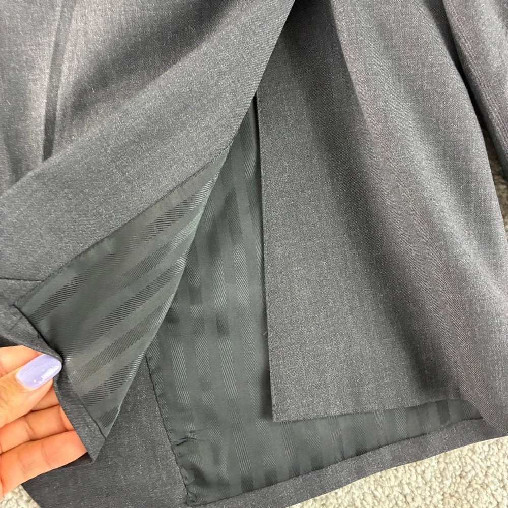 Baroni Couture 42R Charcoal Gray 100% Wool Super 150s Men's‎ Blazer Suit Jacket